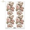 Papier ryżowy do decoupage - duży bukiet z różami, grafika XIX wiek R0380